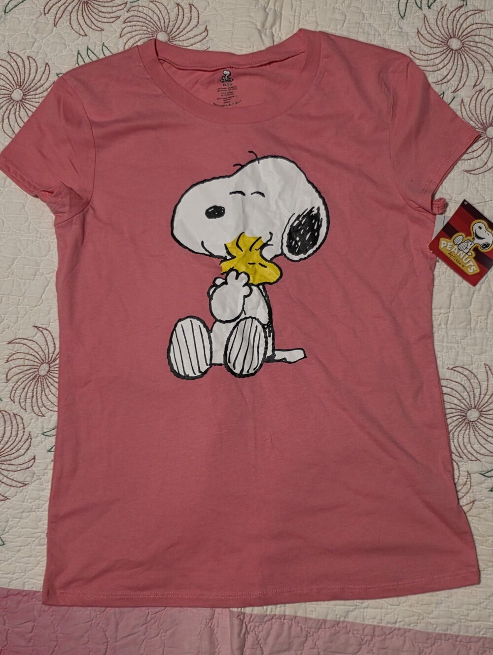 Peanuts Pink Snoopy & Woodstock Graphic Tee